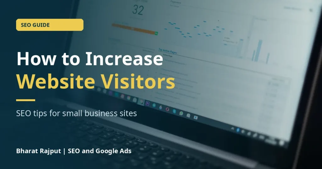 How to increase website visitors: laptop screen showing website analytics