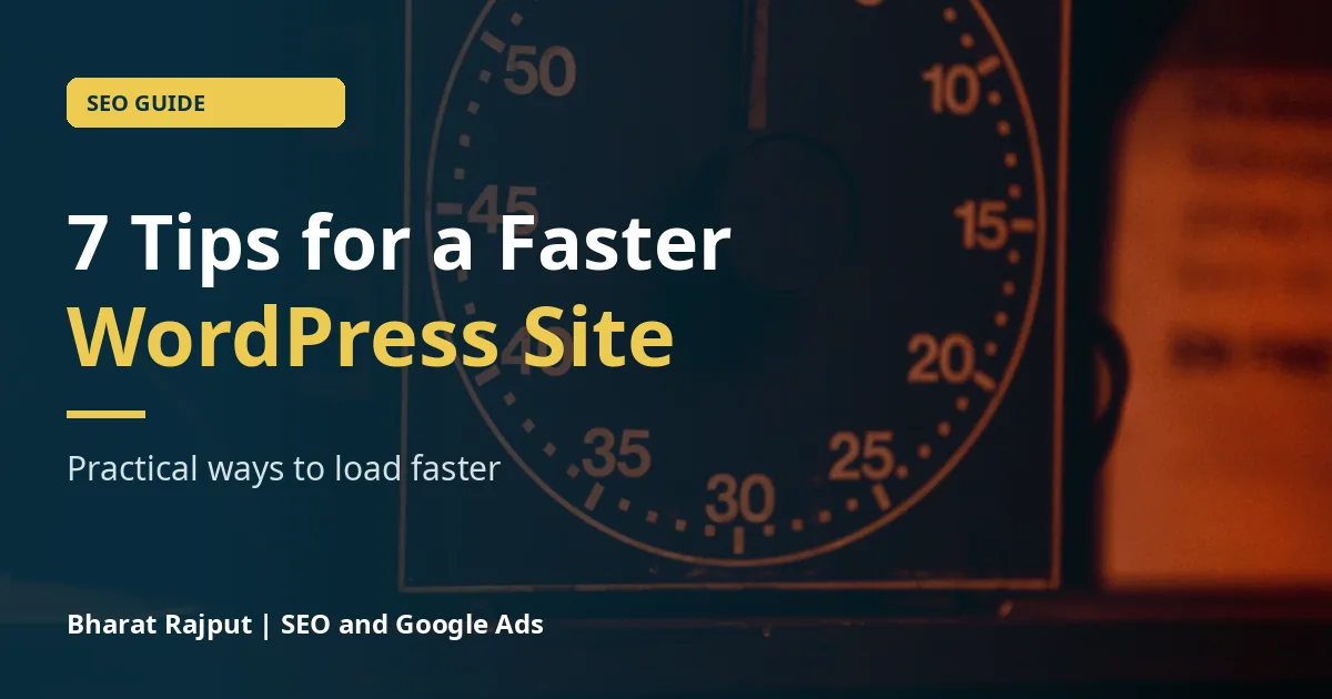 WordPress speed optimization tips: close-up of an analog stopwatch